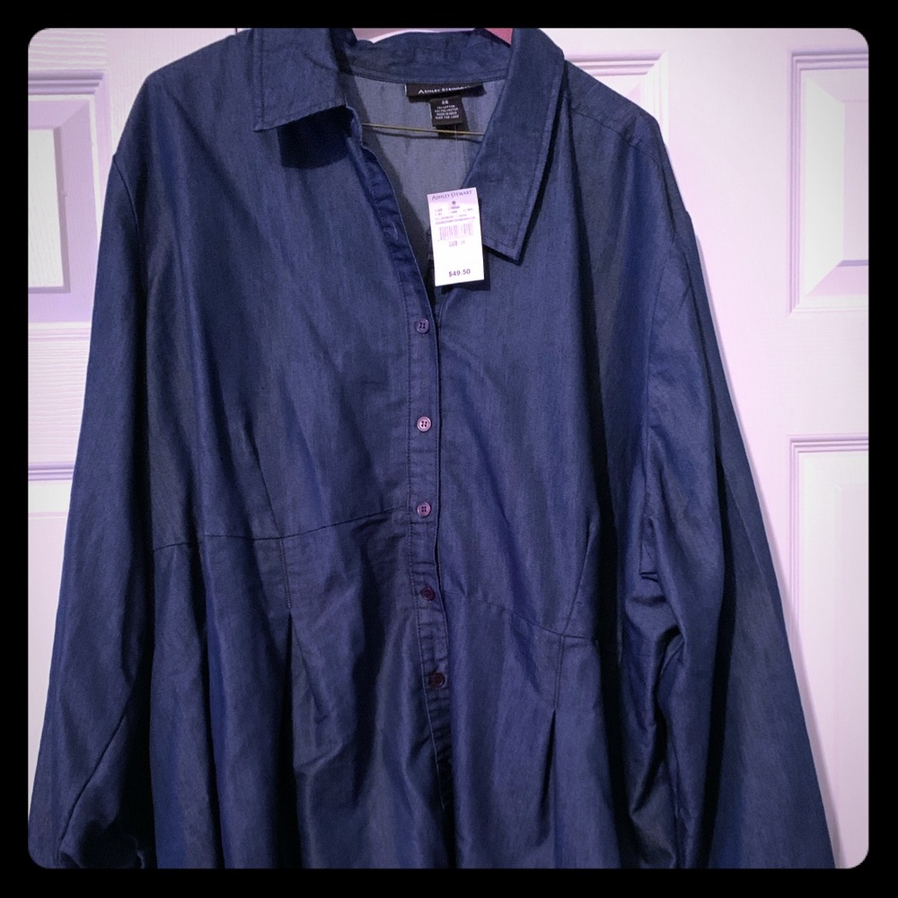 Ashley Stewart Denim Shirt Dress